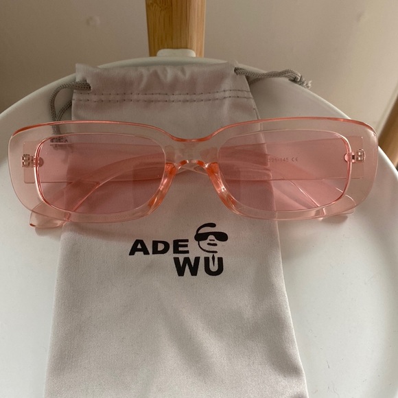 Are Wu pink translucent sunglasses. Never worn. Great condition. - Picture 5 of 11